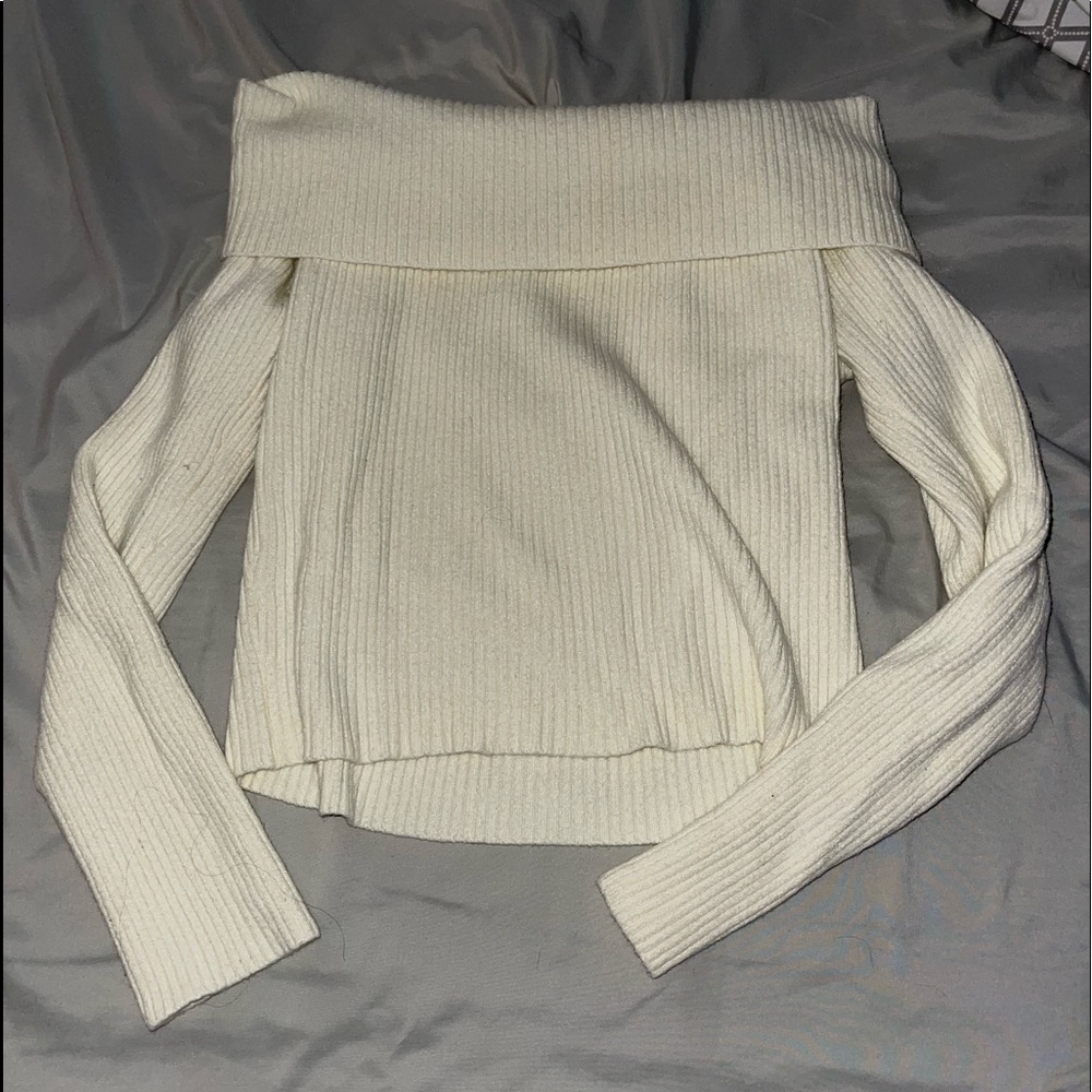 Off Shoulder Cream sweater